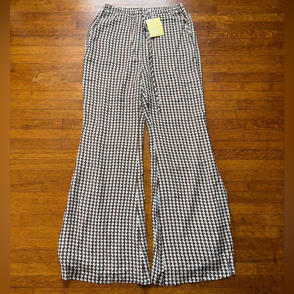 Anthropology Charlie Holiday Lola Chocolate Houndstooth Pants S - Picture 6 of 12